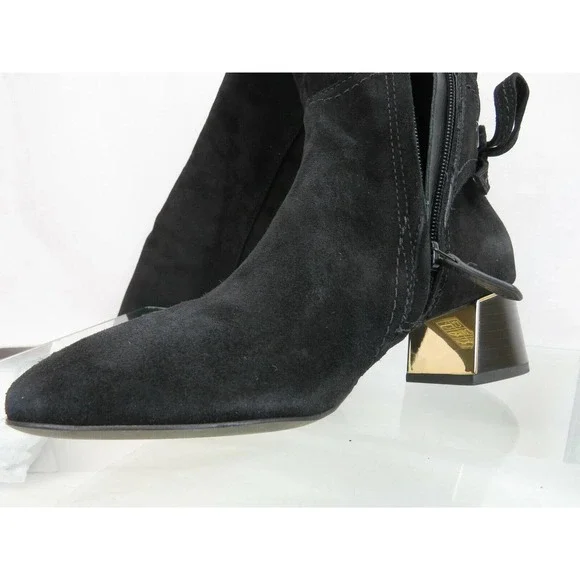 TORY BURCH GIGI BLACK STRETCH SUEDE MIRROR HEEL REVA OVER THE KNEE